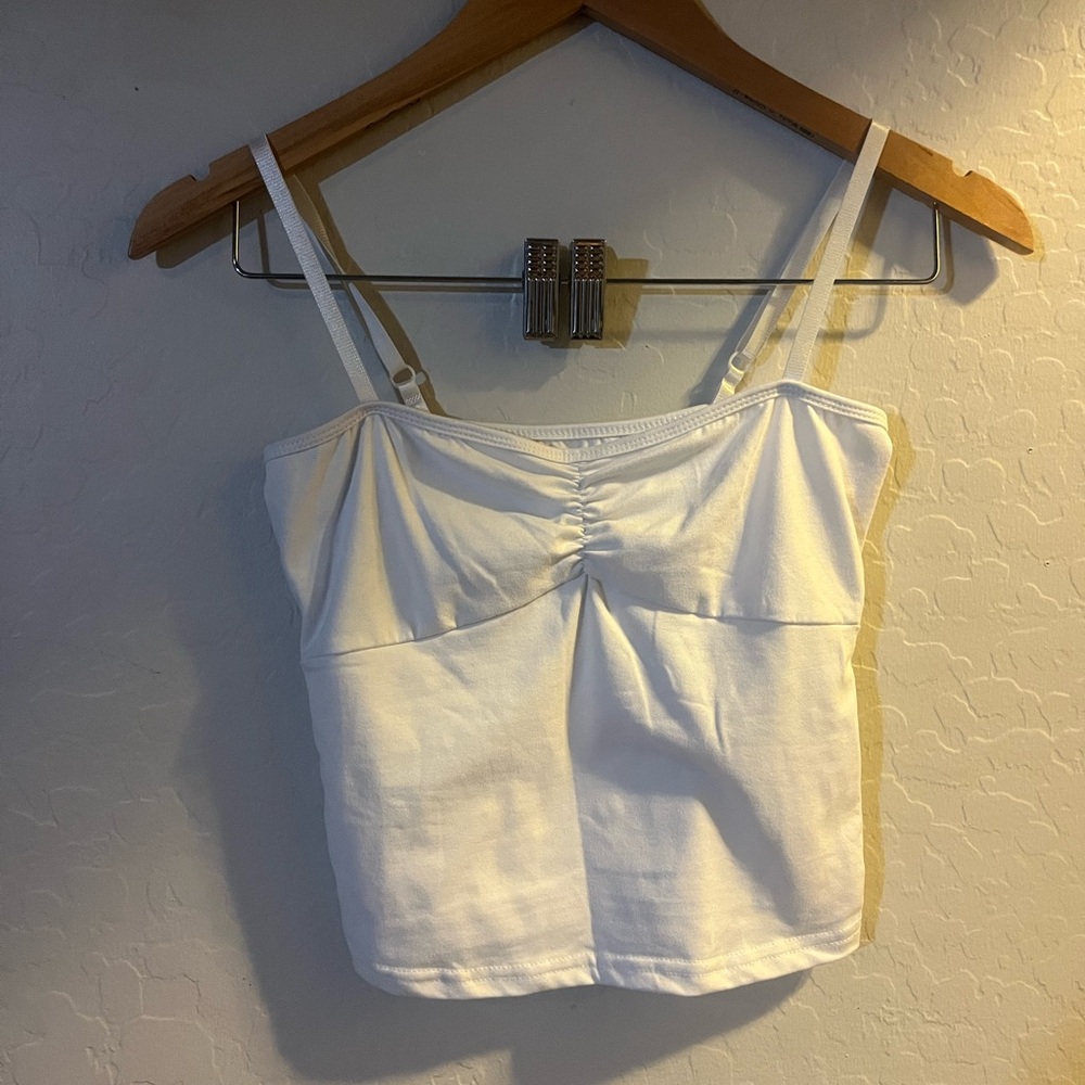 SHEIN White Ruched Crop Camisole